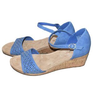 St. John's Bay Blue Wedge Sandals Sz 10